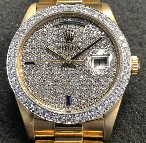 gold pave rolex